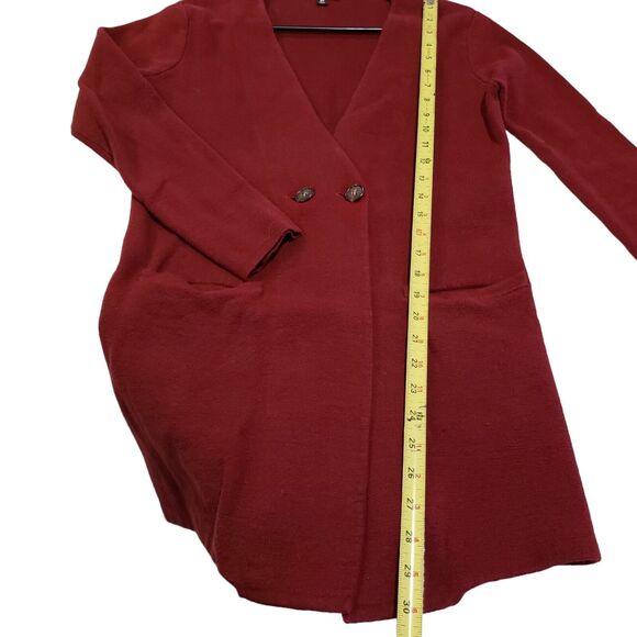 J.Crew Mercantile Cranberry Knit Blazer Cardigan Academia Oversized  X Small - Picture 3 of 9